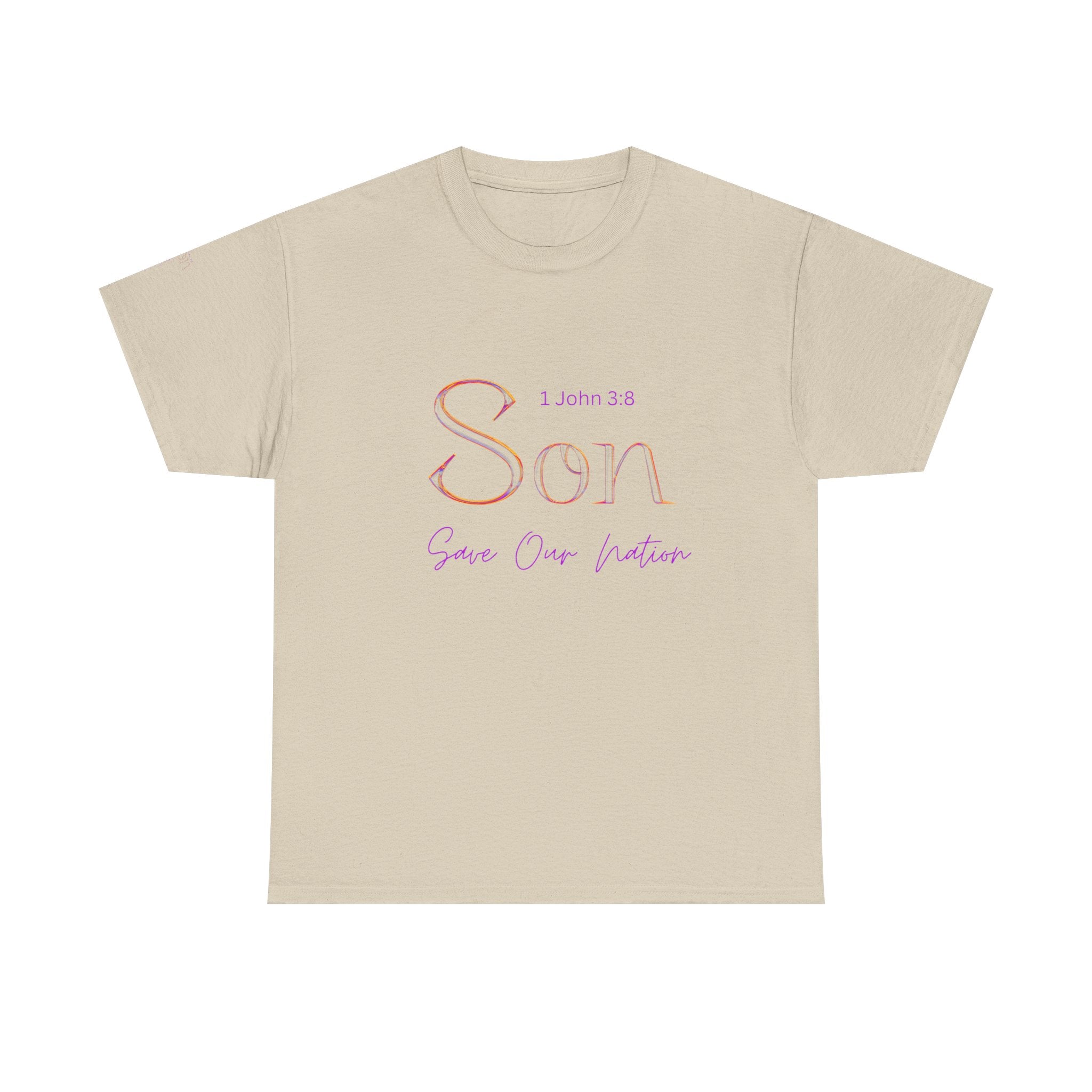 Son Bible Verse T-Shirt — "Son" (1 John 3:8) Savior Our Nation Christian Tee