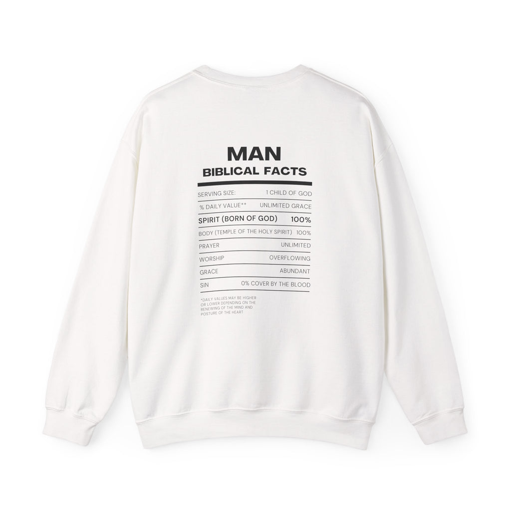 Man of God Crewneck Sweatshirt — "Man" Biblical Facts Christian Pullover
