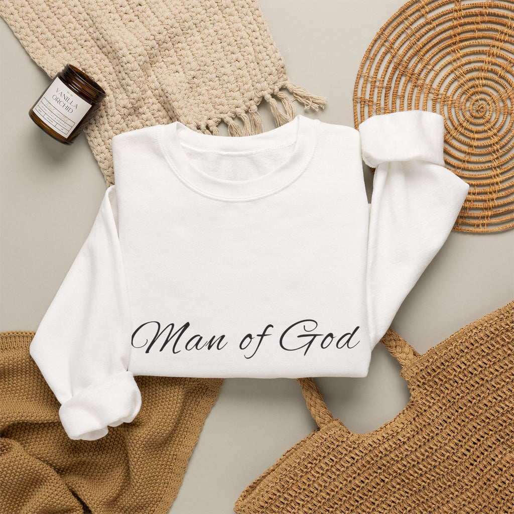 Man of God Crewneck Sweatshirt — "Man" Biblical Facts Christian Pullover