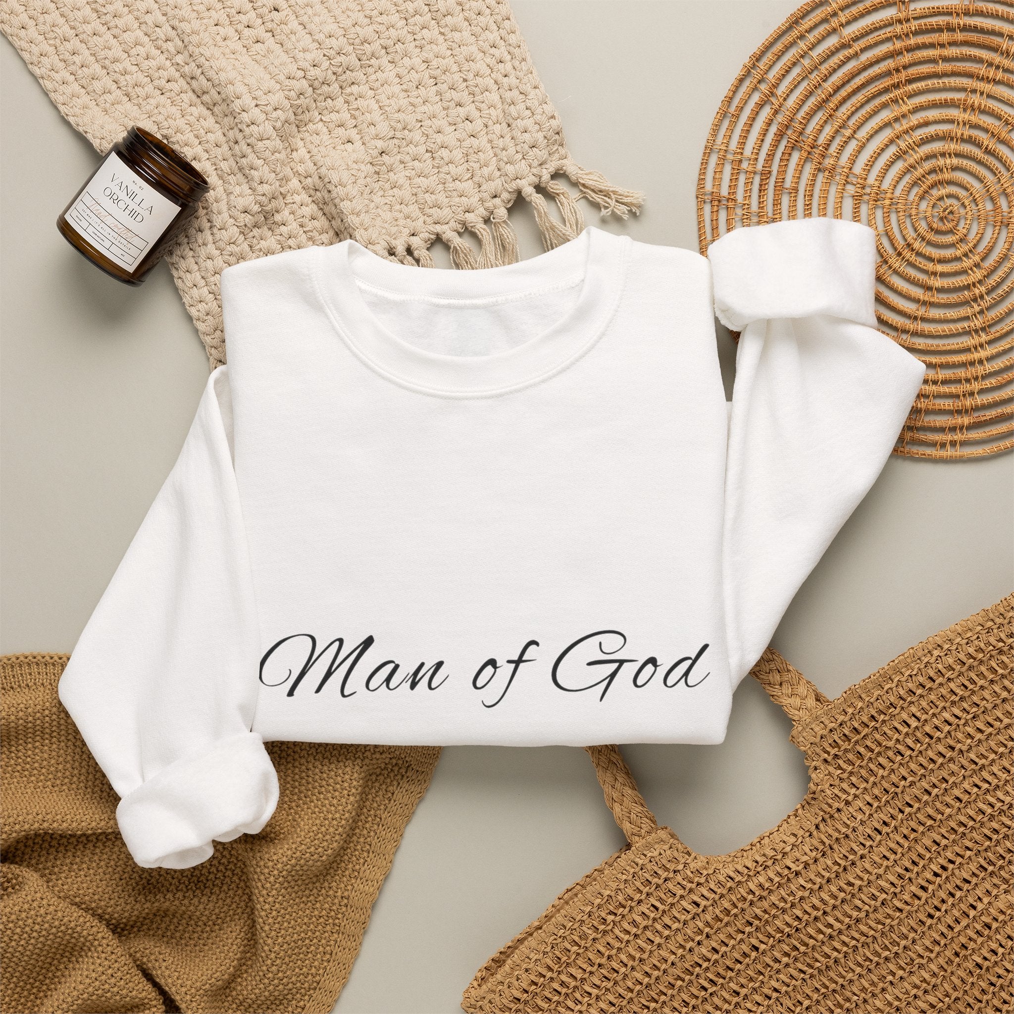 Man of God Crewneck Sweatshirt — "Man" Biblical Facts Christian Pullover