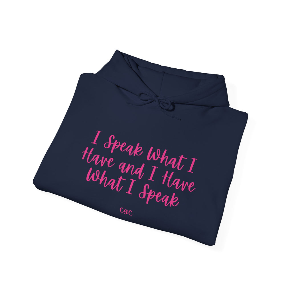 Hoodie — "I Speak What I Have and I Have What I Speak" Inspirational Pullover