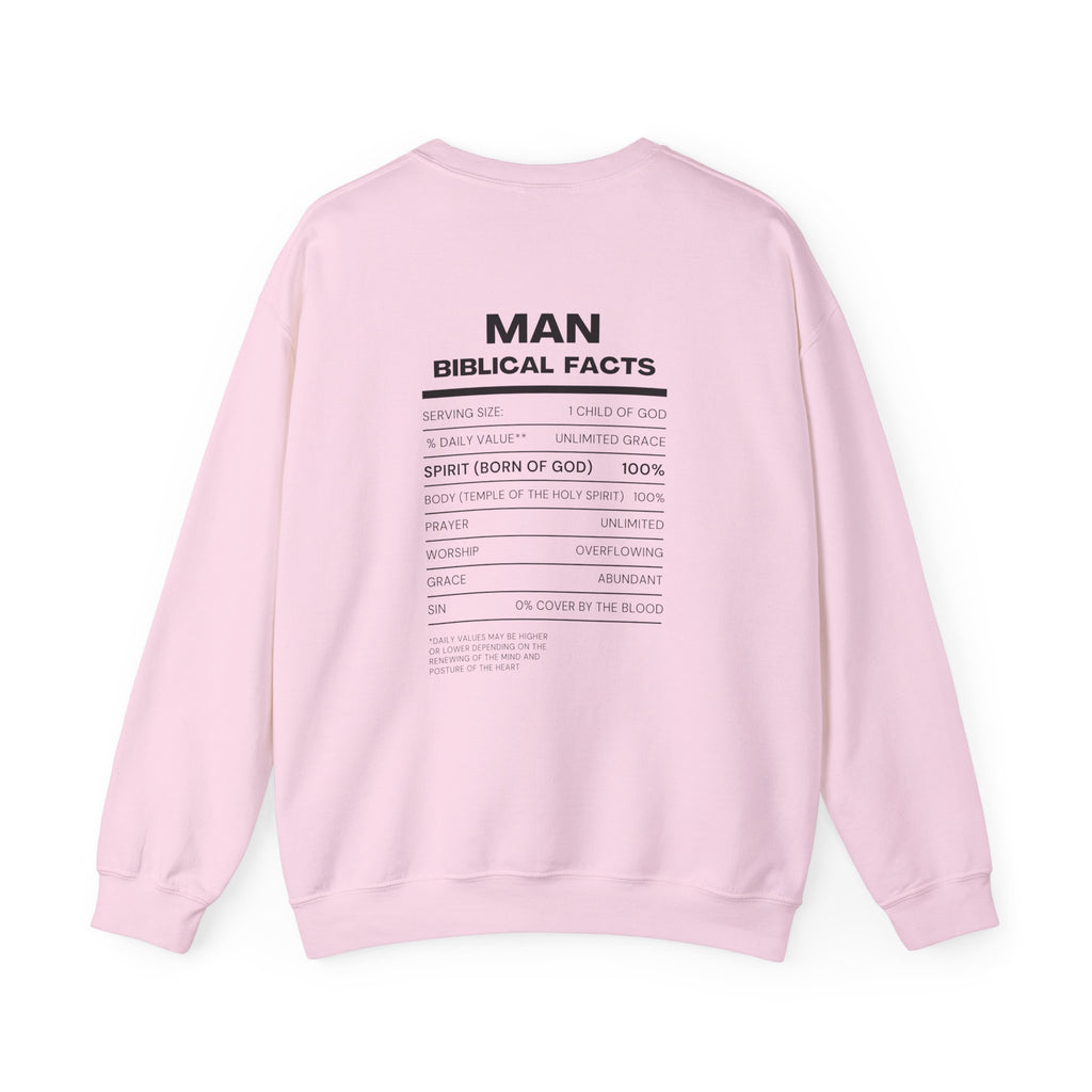 Man of God Crewneck Sweatshirt — "Man" Biblical Facts Christian Pullover