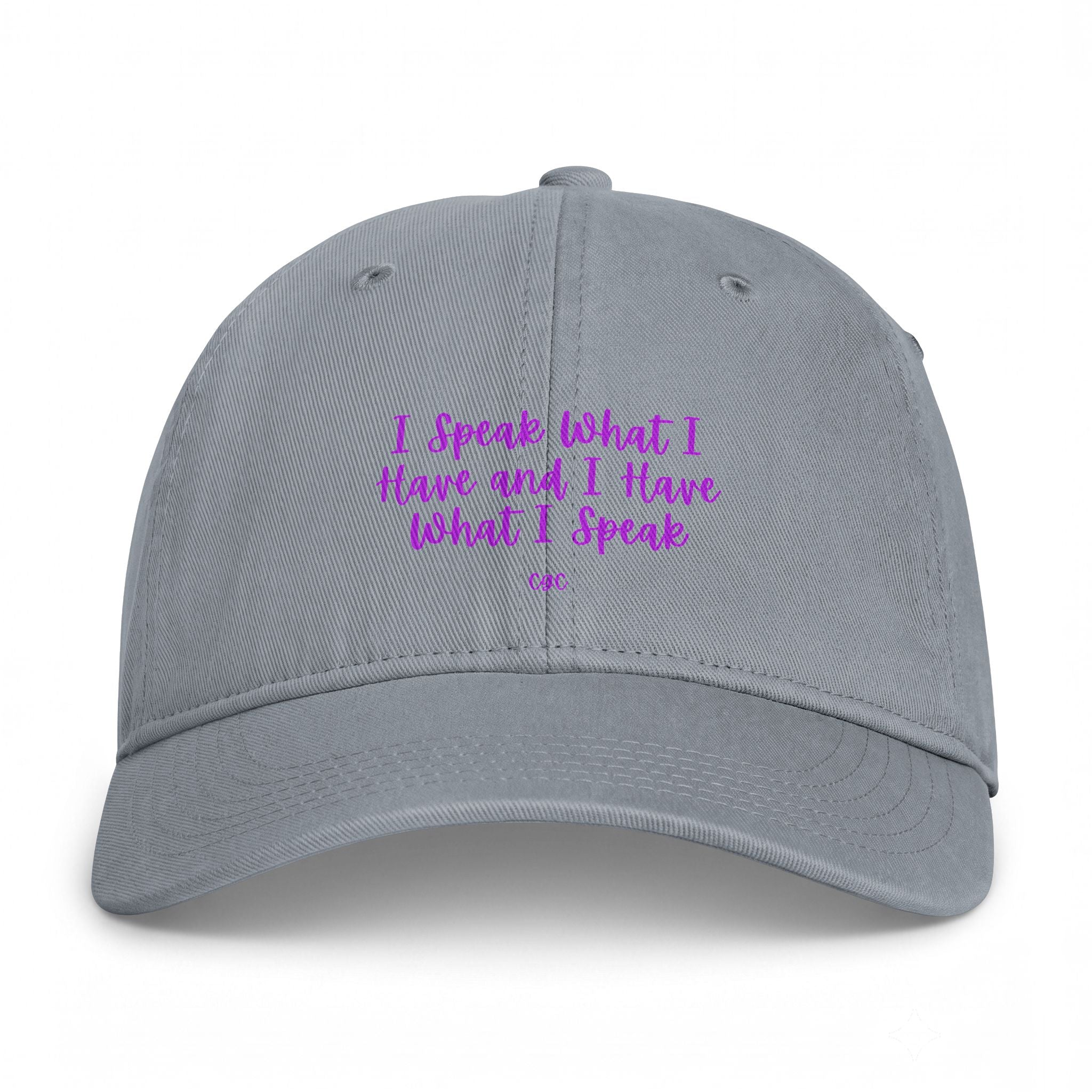 Embroidered Dad Hat — "I Speak What I Have and I Have What I Speak" Coastal Washed Cap