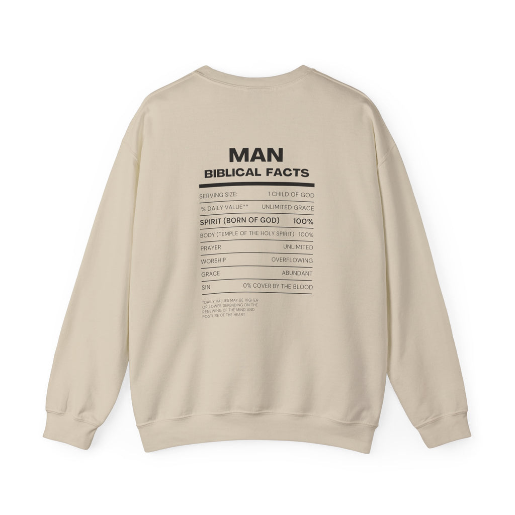 Man of God Crewneck Sweatshirt — "Man" Biblical Facts Christian Pullover
