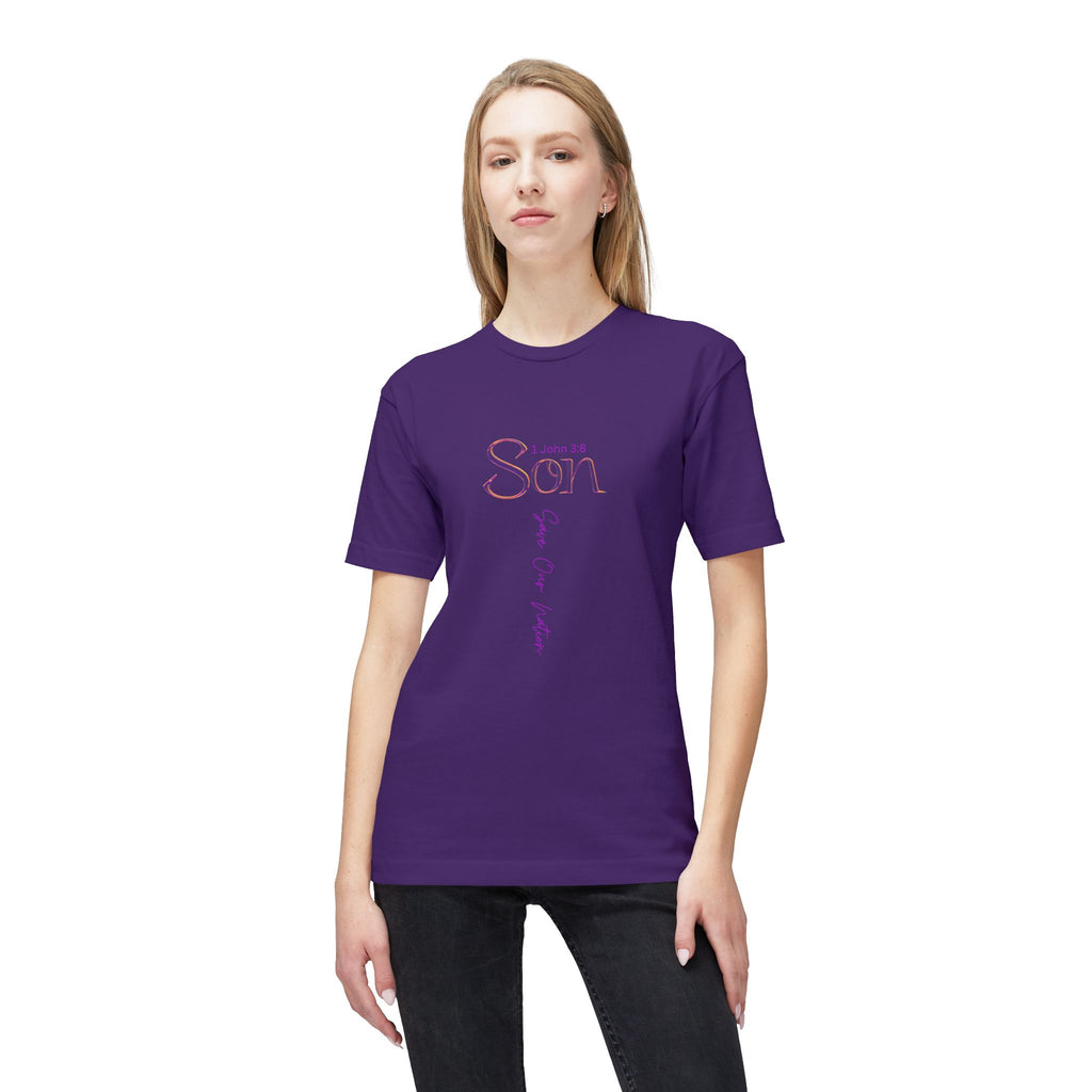 Son Vertical Script T‑Shirt – Pastel Family Love Tee