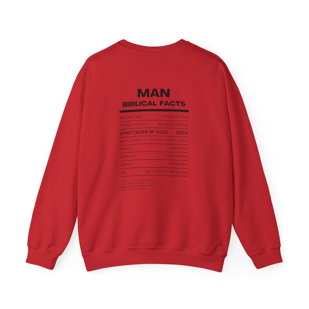Man of God Crewneck Sweatshirt — "Man" Biblical Facts Christian Pullover