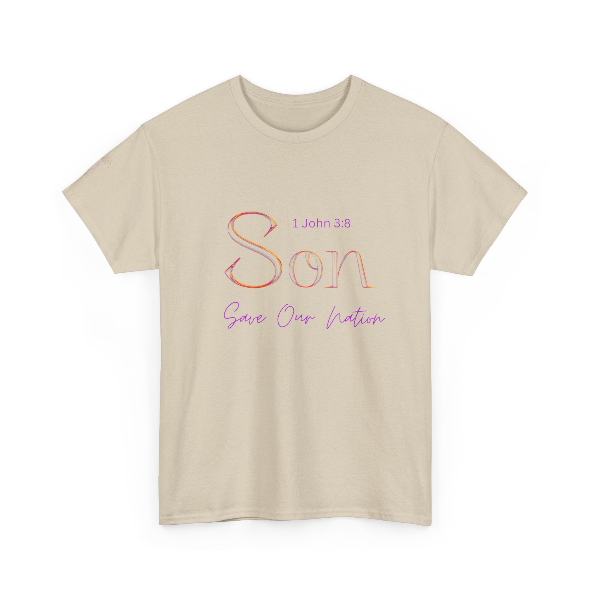 Son Bible Verse T-Shirt — "Son" (1 John 3:8) Savior Our Nation Christian Tee