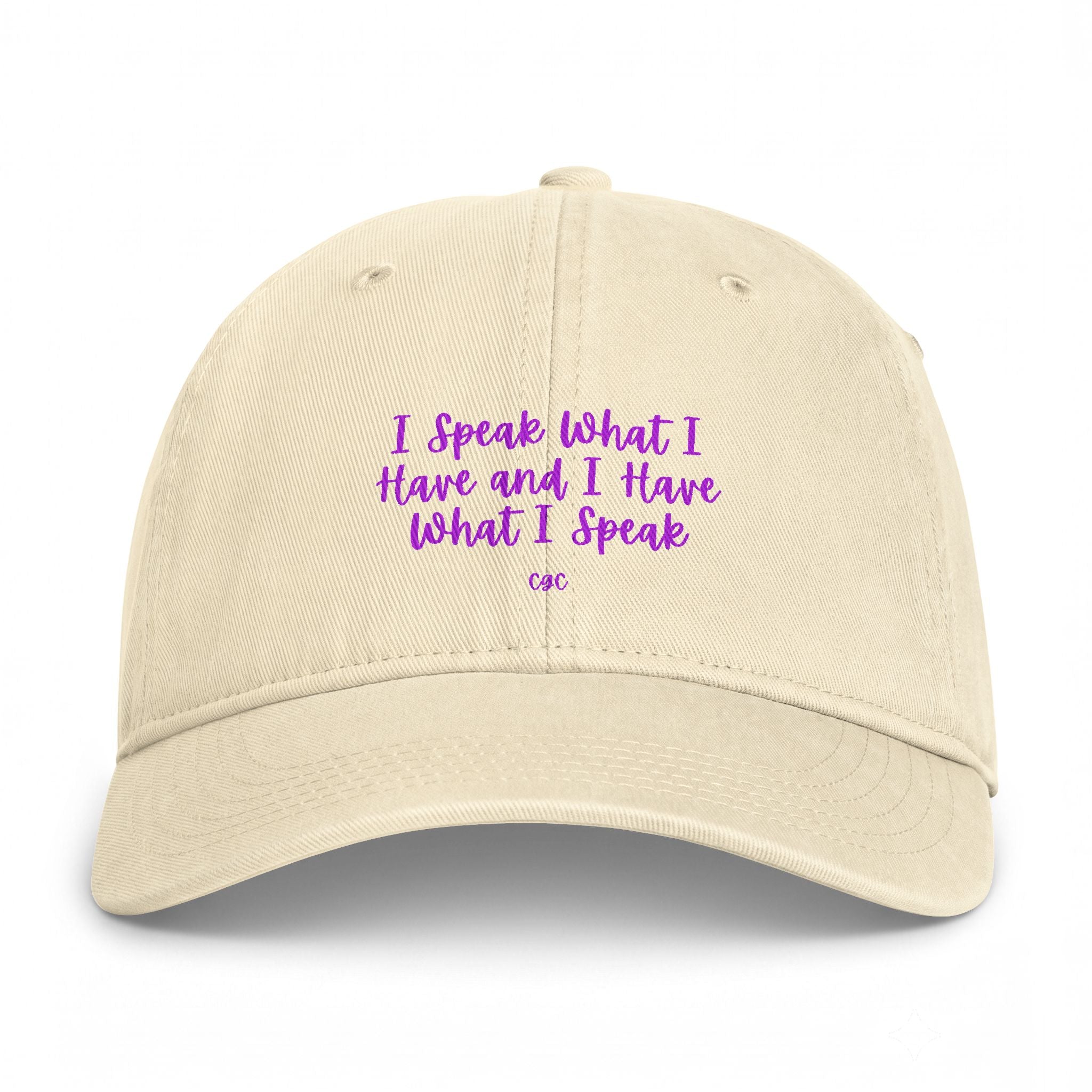 Embroidered Dad Hat — "I Speak What I Have and I Have What I Speak" Coastal Washed Cap