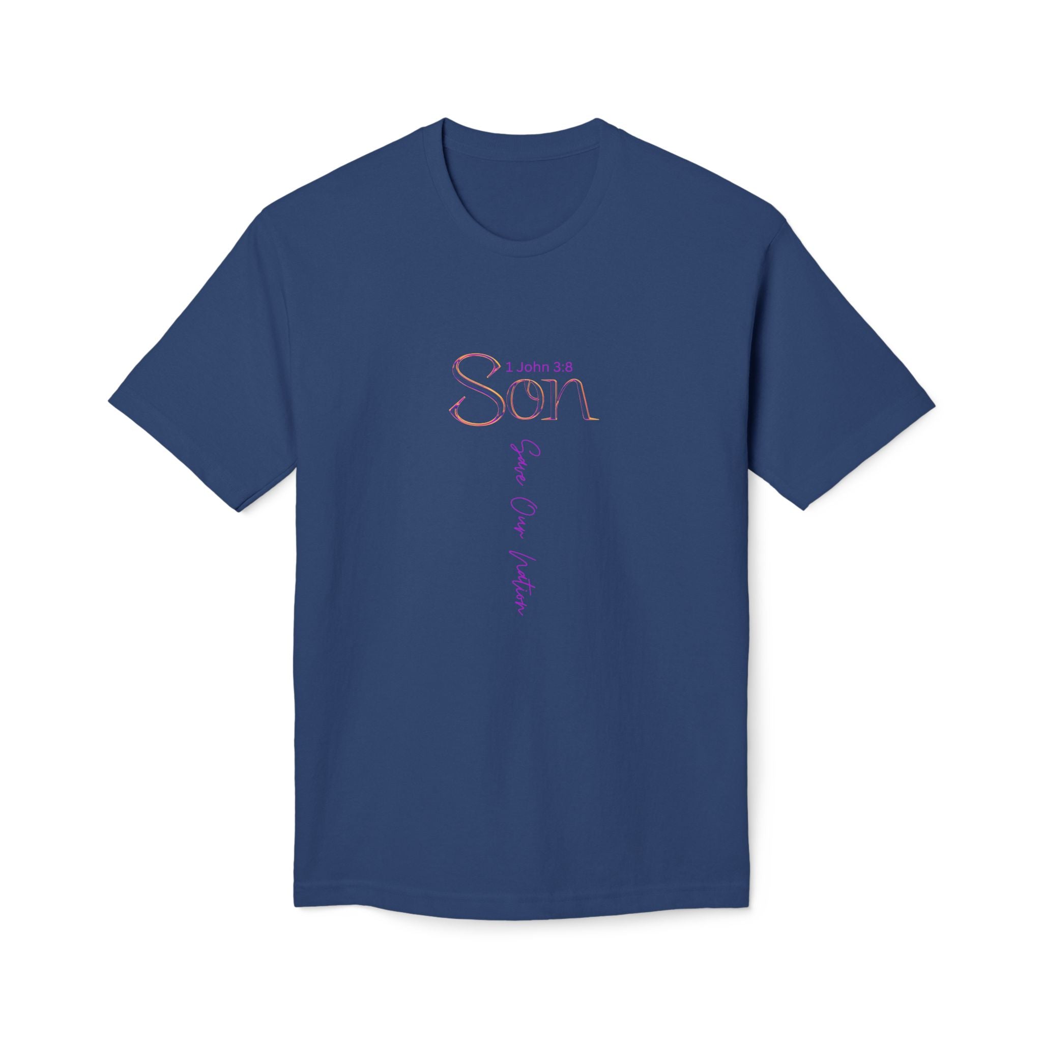 Son Vertical Script T‑Shirt – Pastel Family Love Tee