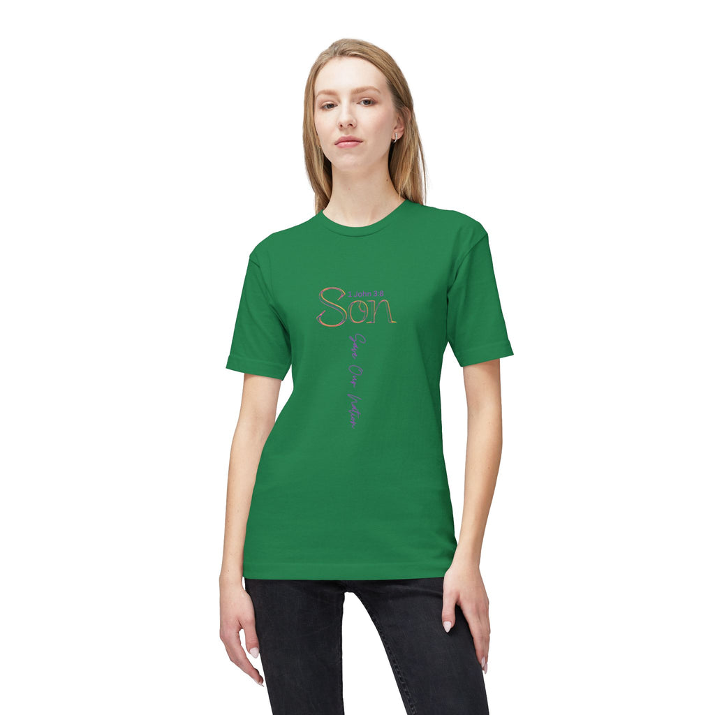 Son Vertical Script T‑Shirt – Pastel Family Love Tee