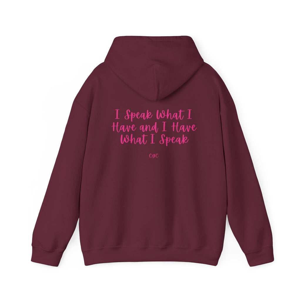 Hoodie — "I Speak What I Have and I Have What I Speak" Inspirational Pullover
