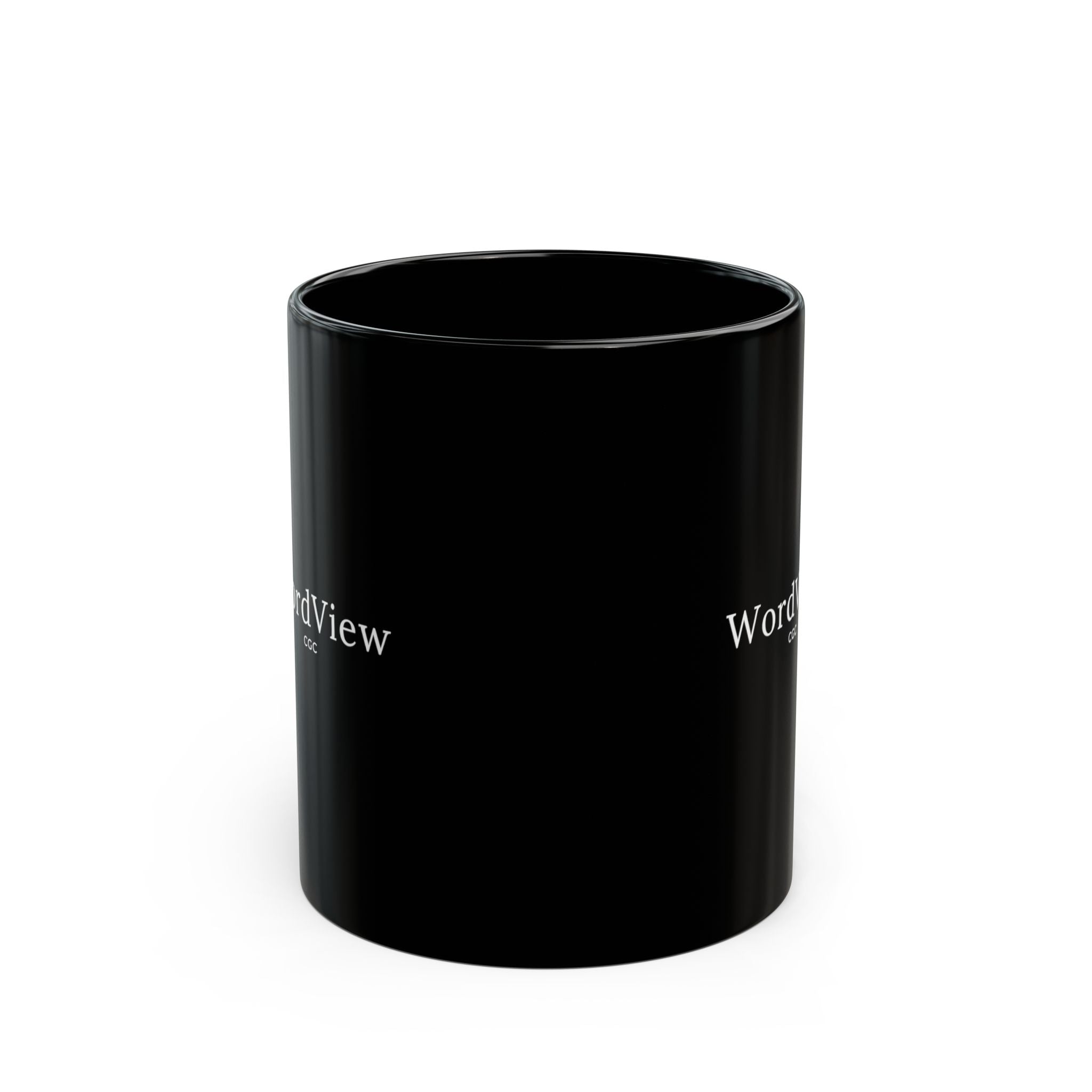 WordView Black Ceramic Mug — Minimalist 11oz & 15oz Coffee Cup