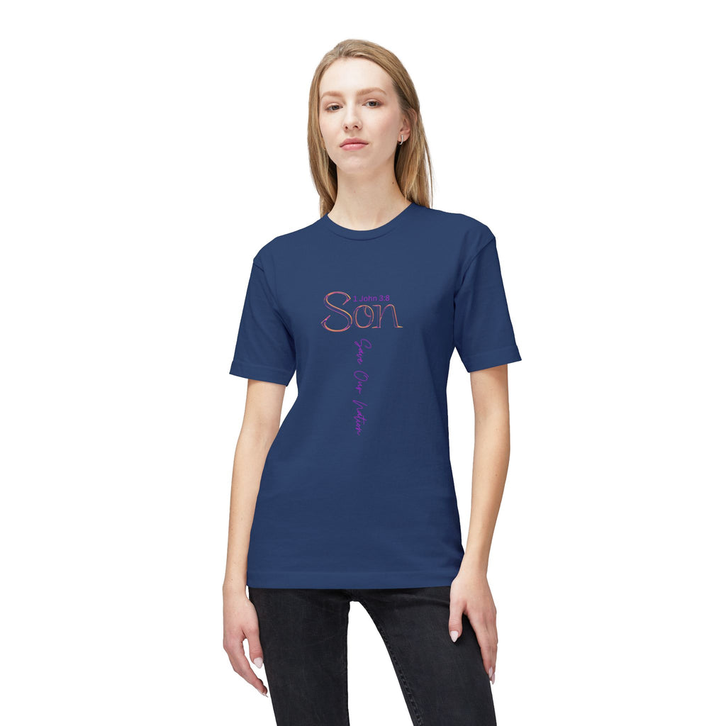 Son Vertical Script T‑Shirt – Pastel Family Love Tee